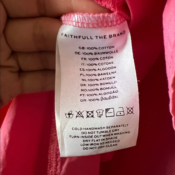 Faithfull The Brand Bryssa Midi Dress in Hot Pink - Picture 6 of 8